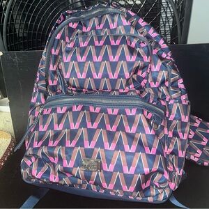NYC Pink and Blue Geometric Backpack
